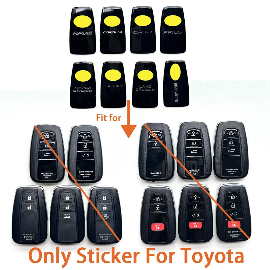 LAVA Car Logo Sticker for Car Remote  Key For Toyota C-HR Land Cruiser Prius  RAV4 Corolla CROSS Camry High Lander Avalon Corwn