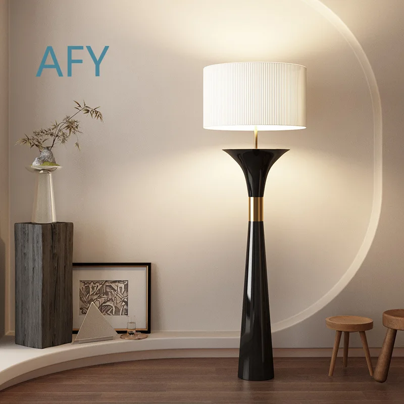 Italian Designer Floor Lamp for Living Room Sofa Side Hotel Bedroom Modern Elegant Fabric Shade Standing Lamp for