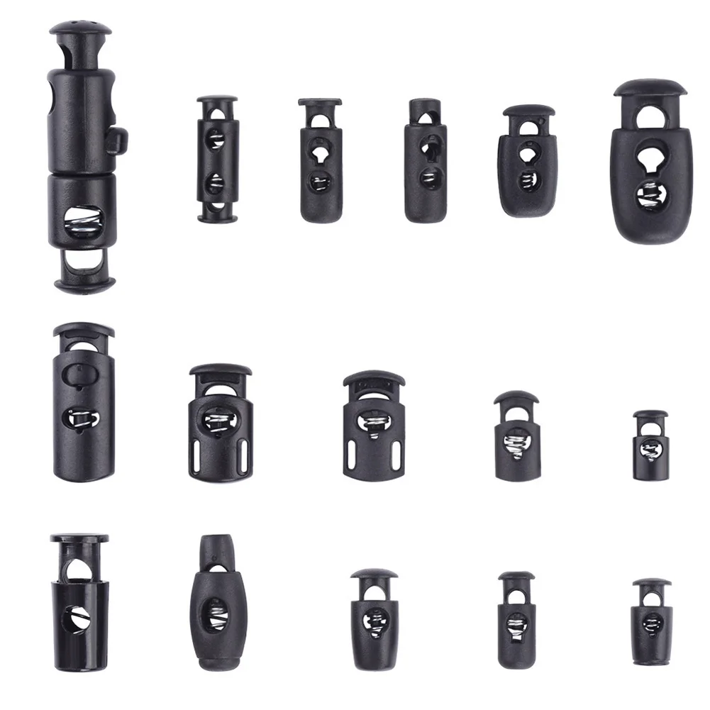 

Стильная черная веревка для одежды, пластиковые ограничители для шнура, количество прочных пластиковых конструкций с одним отверстием, гладкий черный цвет