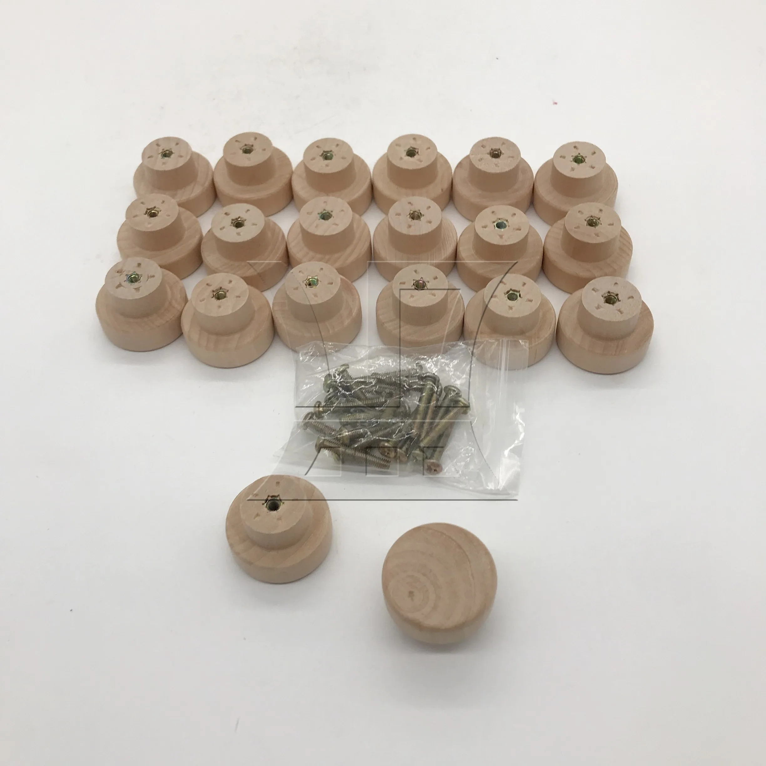 BQLZR 20 قطعة مقابض خشبية مسطحة العلوي مقابض خزانة مستديرة 35x25 مللي متر مقبض درج مقبض باب خزانة الملابس #1