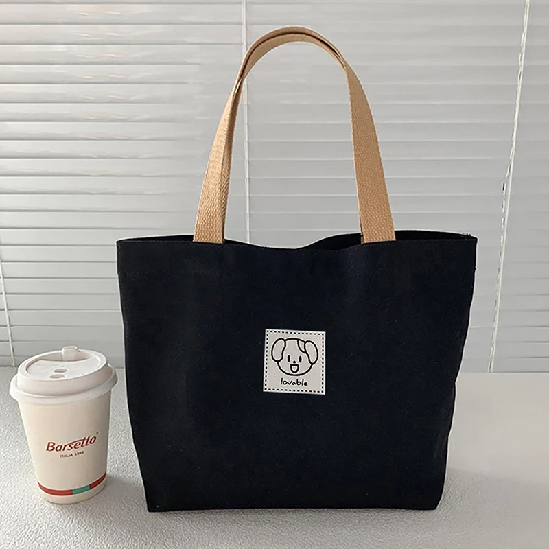 Simple Large Capacity Canvas Tote Shoulder Bag Fashion Female Office Commuter Handbag Daily Work Travel Shopping Portable Bag