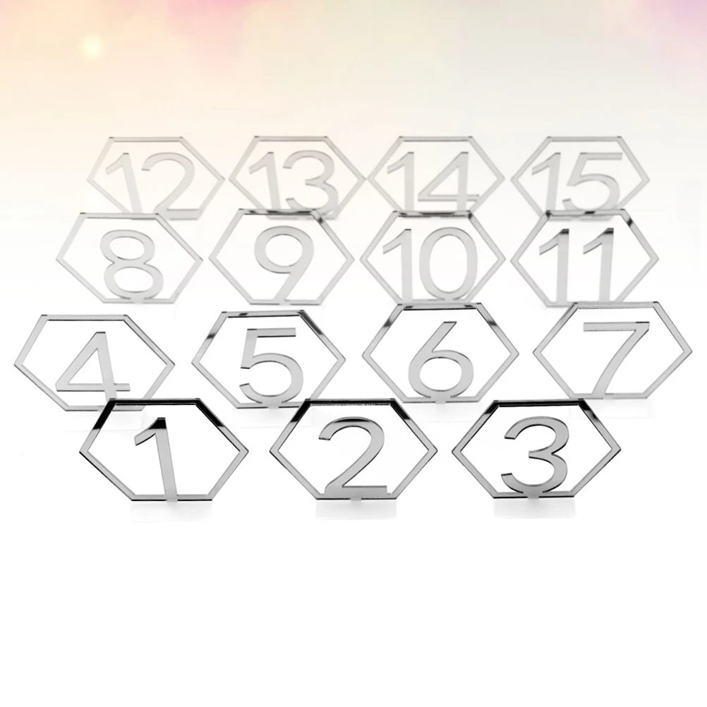 

Hexagon Table Wedding Table Numbers For Wedding Hollow Geometric Banquet Signs Reusable Stylish Centerpiece