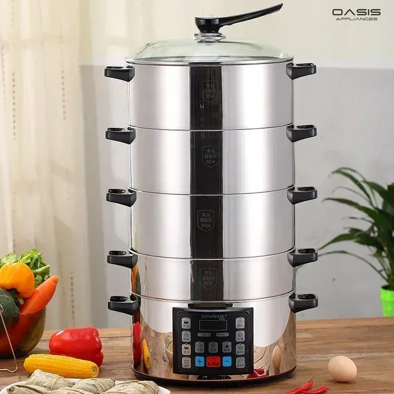 Multifunctional Electric Steamer - 32cm, Household. 304 Stainless Steel. Large Capacity, Smart Steamer & Steam Cooker.