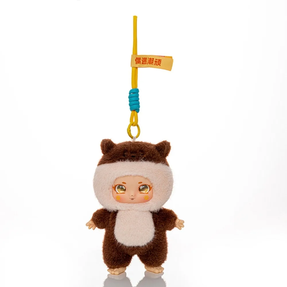 

Vinyl Face Animal Plush Toy Anime Figure Fluffy Vinyl Doll Plush Keychain Scarf Animal PP Cotton Action Figure Plush Toy Keyring