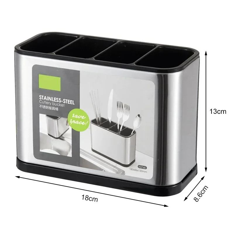 

Stainless Steel Cutlery Holder, Household Tableware Drainer, Spoon Storage, Kitchen Organizer, Dish Drying Rack