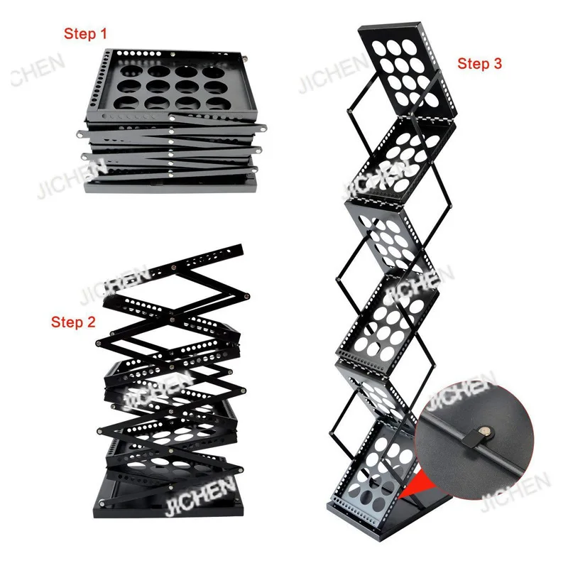 

XJC A4 Aluminum Alloy Exhibition Internet Celebrity Storage Folding Data Rack Landing, Magazines, Books And Publicity Display Ra