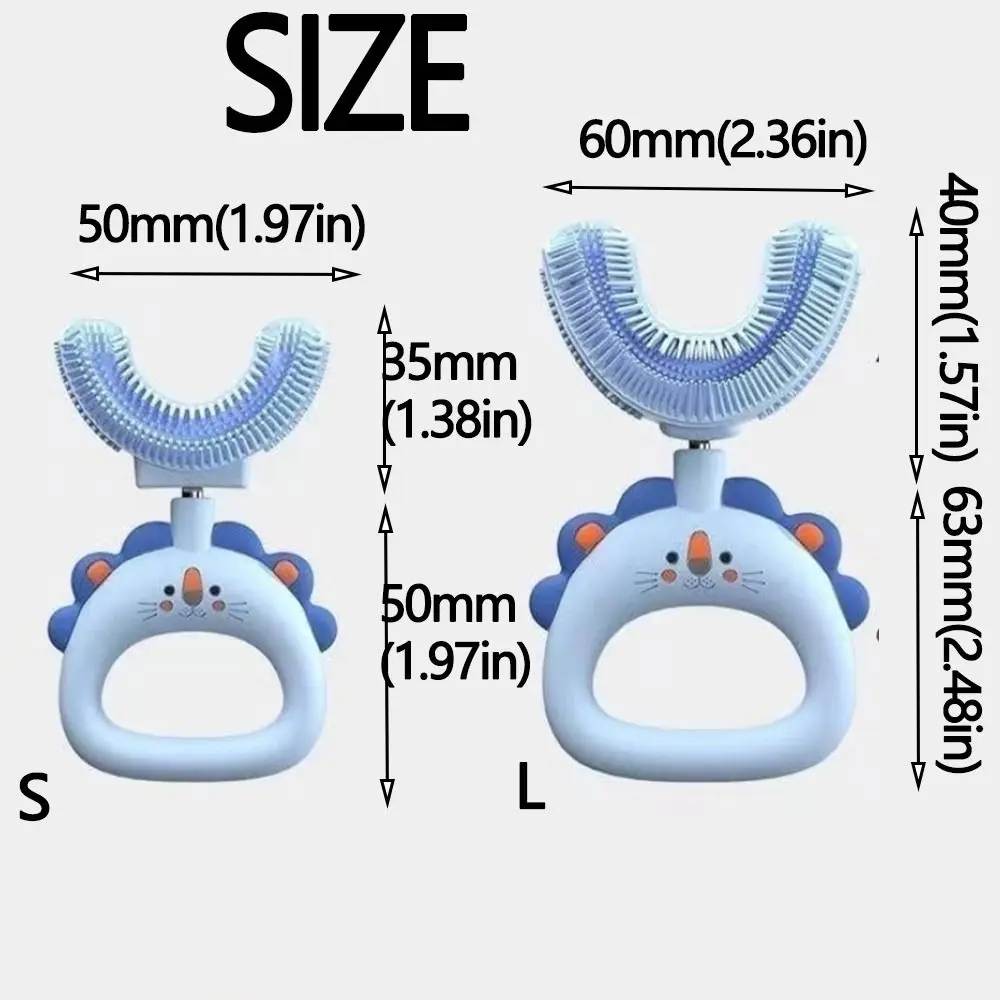 Presente dos desenhos animados em forma de u escova de dentes em forma de u macio limpeza de dentes orais leve portátil treinamento escova de dentes para