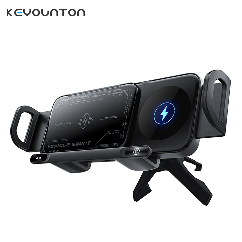 

Foldable Phone Wireless Fast Car Charger Mount Gravity Phone Holder For Samsung Automatic Rotating Charging Stand Dropshipping