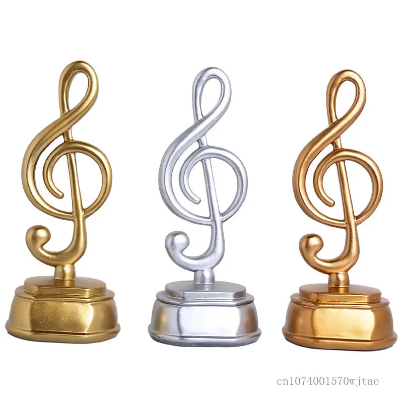 Nordic Music Resin Trophy, Home Decoration, Art Crafts, Gold Microphone, Host Singing, Contest, Speech, Silver, Bronze