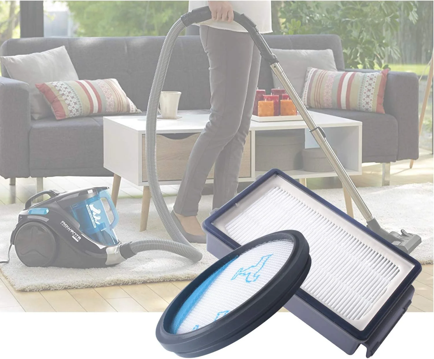 HEPA-фильтр, совместимый с компактными пылесосами Rowenta Cyclonic Power Series RO3753EA RO3731EA RO3786EA Moulinex Tefal