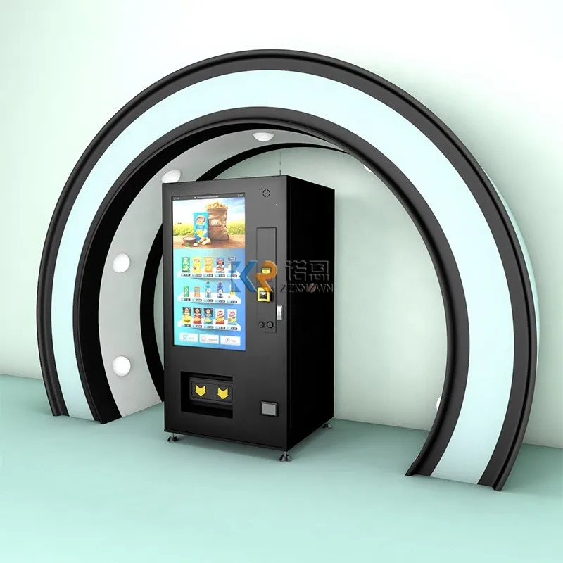 Automatic Intelligent Snack Drink Vending Machine Office Healty Food Vending Machinery Large Screen Maquina