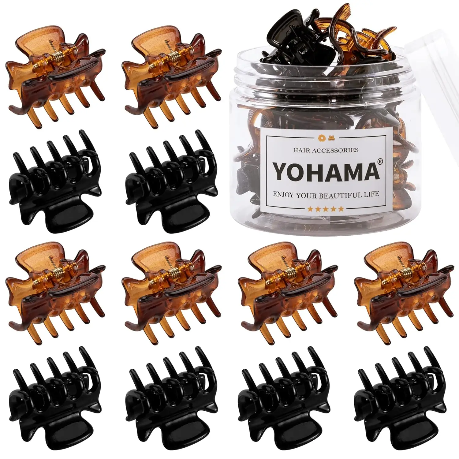 12 pcs Small Hair Claw Clips 1 inch Durable Mini Jaw Clip Claw for Kids and Adult Multifunction Non