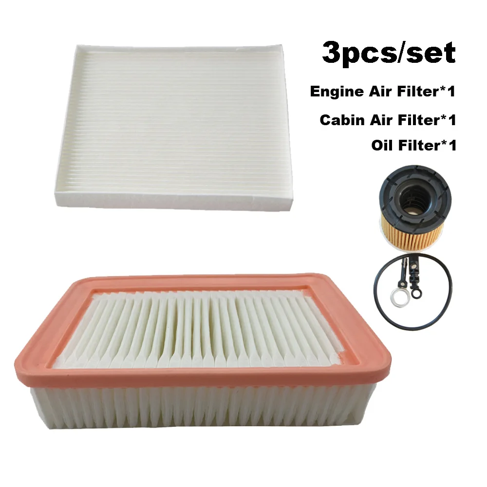 3pcs Filter Set For HYUNDAI ix25 (SU) 1.5L 2019 2020 2021 2022 2023 Parts Cabin Engine Air Oil Filter Kit Accessories 28113R9100