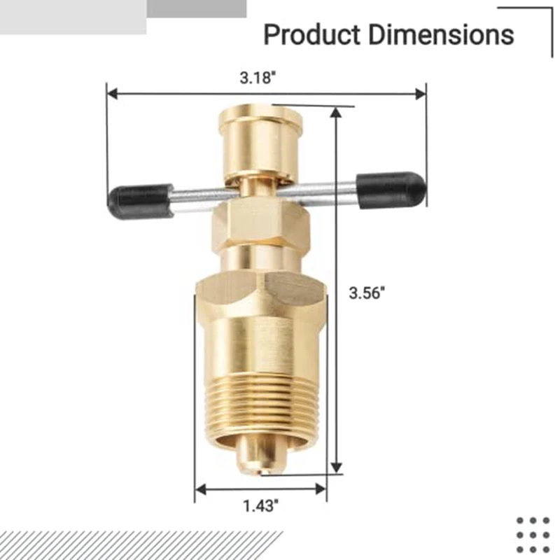 Extractor de Oliva de latón, herramienta extractora adecuada para tuberías de latón con diámetros de 1/2 pulgadas y 3/4 pulgadas