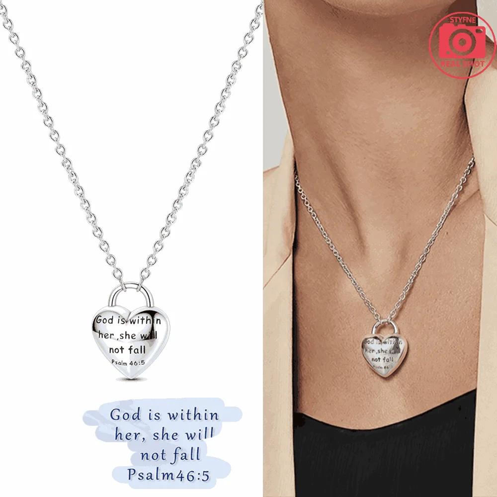 Original 925 Charms Heart Of Faith Necklace Women Fashion Jewelry Accessory Daily Party Gift