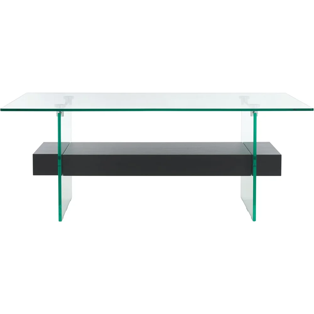Home Collection Kayley Glass/Black Stripe Coffee Table