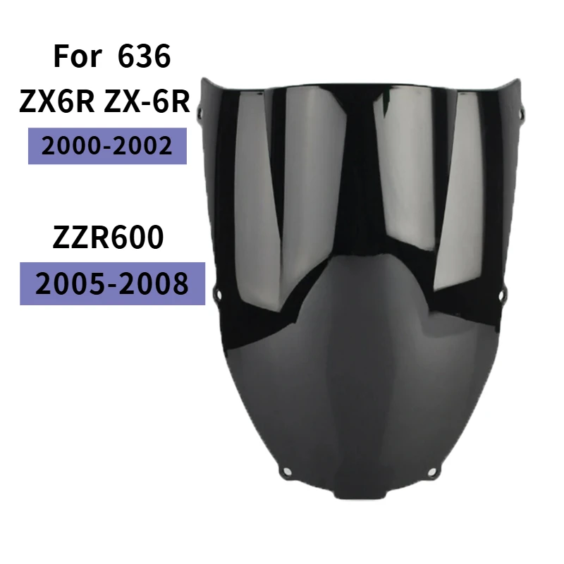

For Kawasaki Ninja ZX6R 636 2000 2001 2002 Motorcycle Windshield WindScreen Double Bubble ZZR600 ZZR 600 ZX636 ZX 6R