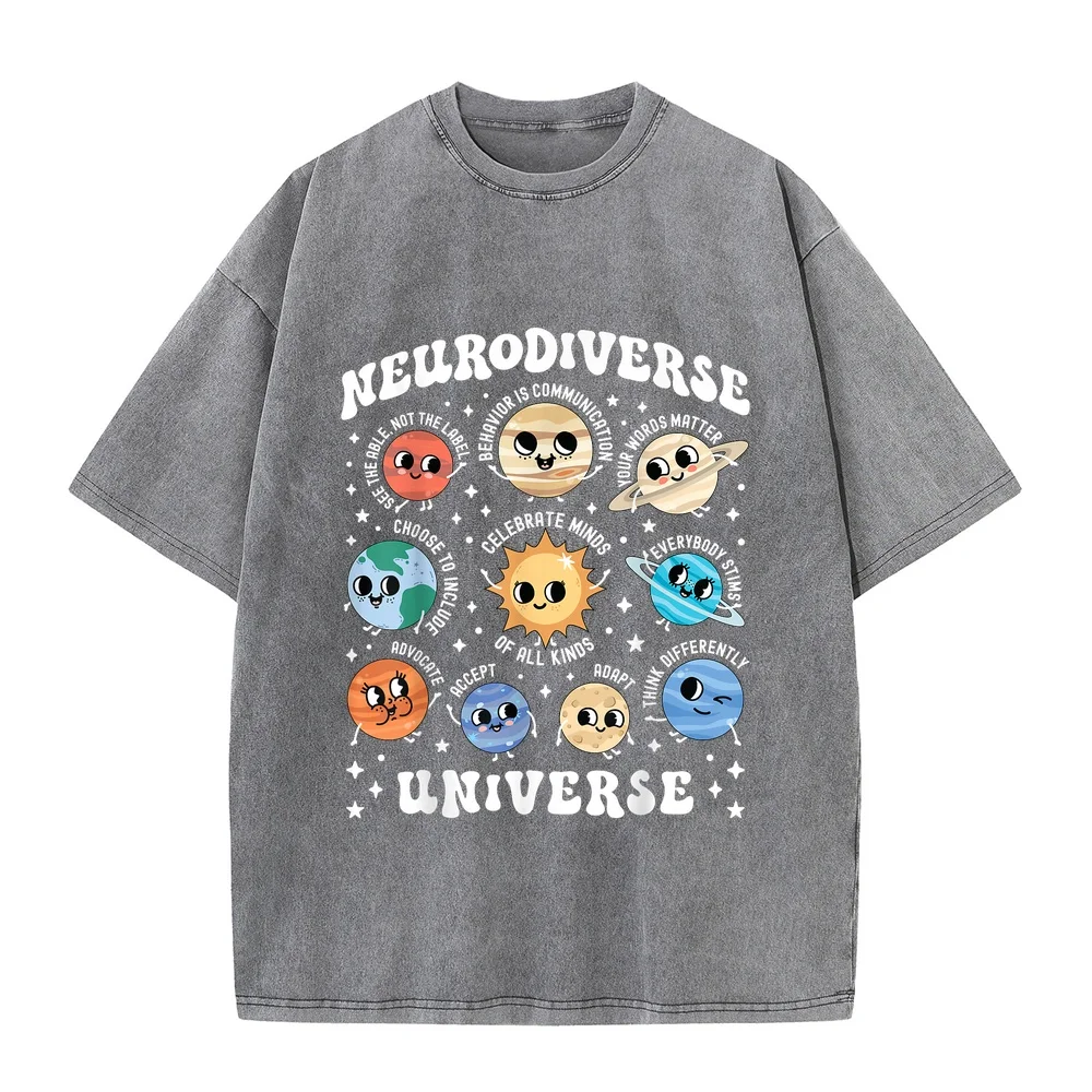 Neurodiverse Universe IEP Special Ed Paraprofessional para T-Shirt Man Clothes Men T Shirts Shirt Cotton 100% Casual Summer Top