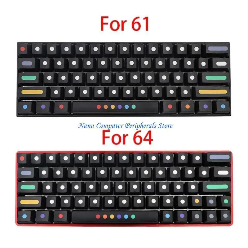 F68C PBT KEYCAP DYE SUBLIMATION OEMプロファイルメカニカルキーキャップ71KEYS DOTS KEYCAP