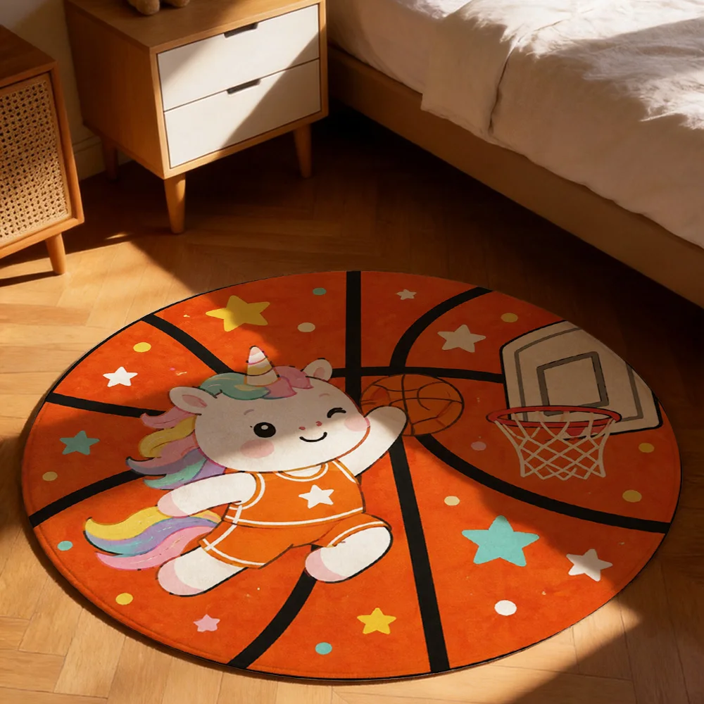 Cute Unicorn Basketball Play Mat Kids Nursery Rug Toddler Play Area Floor Mat for Boys Girls Room Decor
