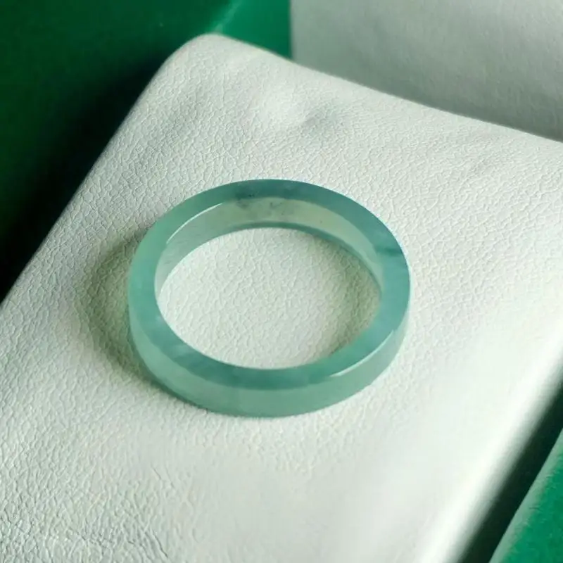 

Натуральное кольцо из бирманского нефрита, сертифицированное, из Мьянмы, элегантный подарок для мужчин и женщин, подлинное бирманское кольцо из нефрита цвета голубой воды