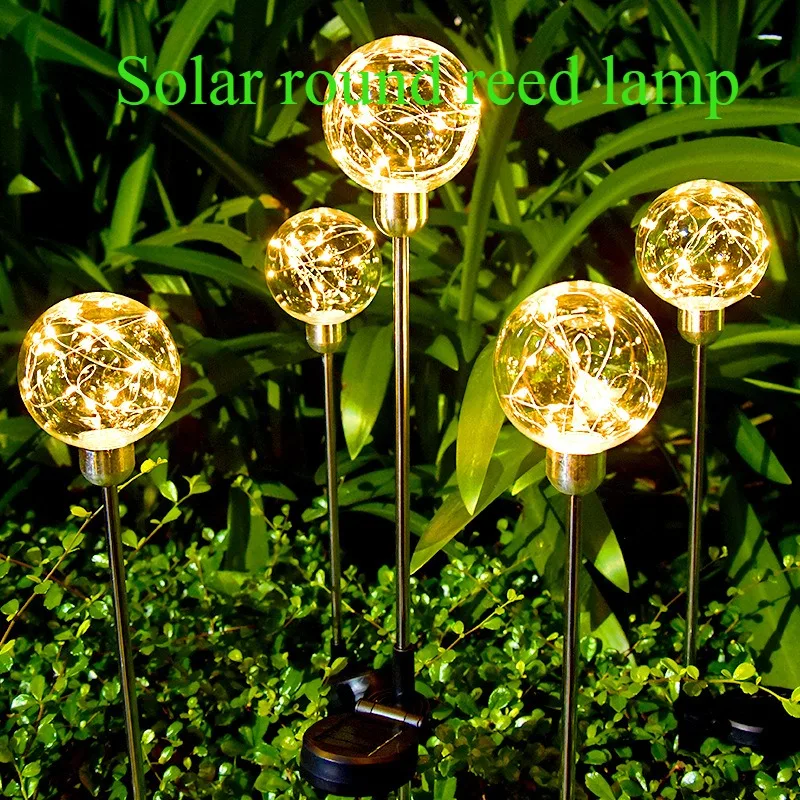 Outdoor Solar Garden Lights Dandelion Reed wheat Flowers IP65 Waterproof Decoration Light for Garden Lawn Yard Wedding