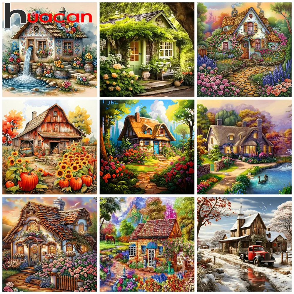 Huacan Diamond Painting Set Tai Chi Sunflower Full Square Round Mosaic ricamo Yin Yang Landscape Home Decor