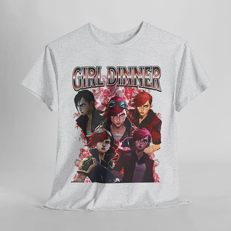 Vi Arcane T-Shirt Unisex Vintage Streetwear League of Legends Tees Anime Apparel Fanmerch Lol Merchandise League of Legends Gift image 2