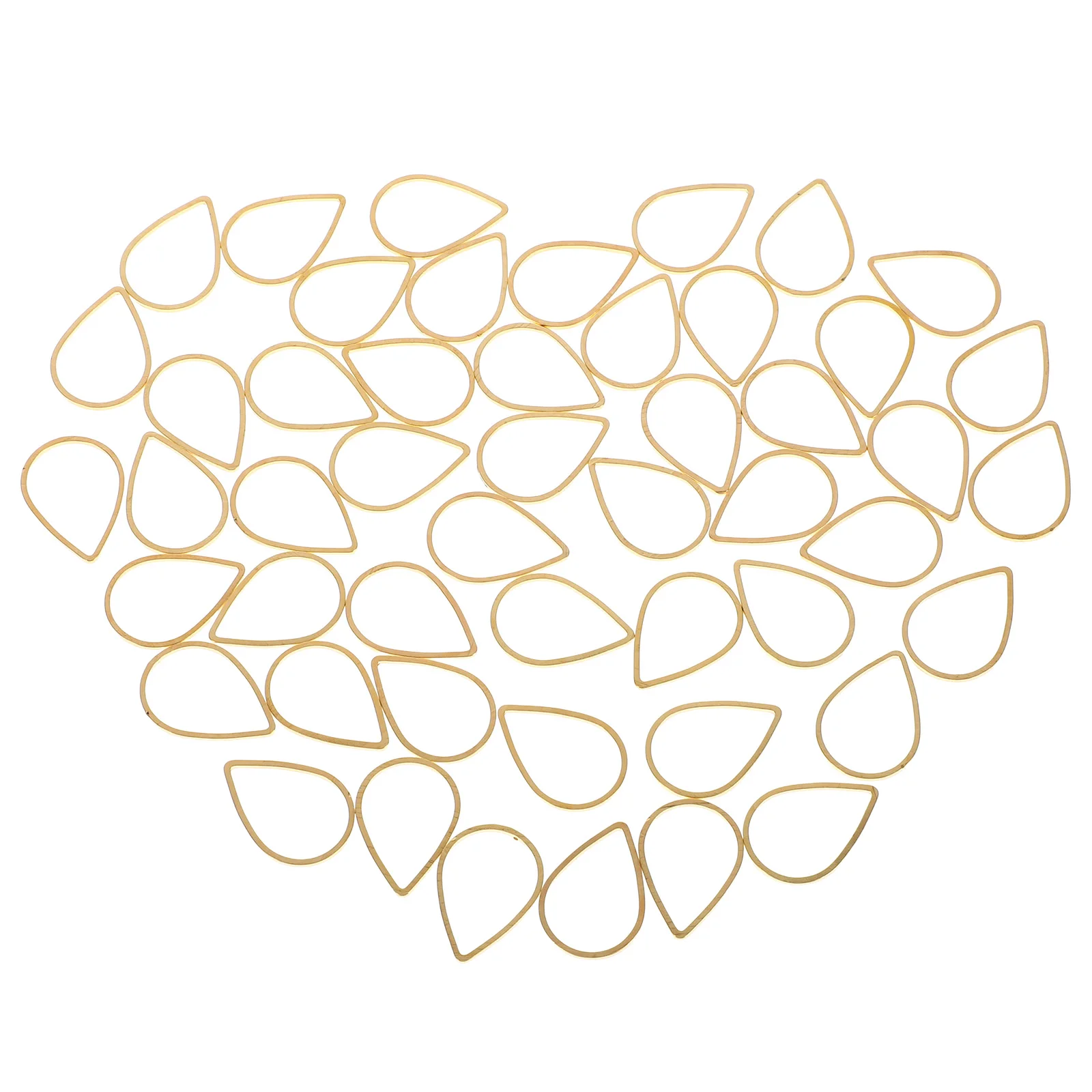 

50Pcs Hollow Waterdrop Pendant Copper Rings DIY Jewelry Making Charms Open Bezel Earrings Necklace Jewelry Findings Bulk