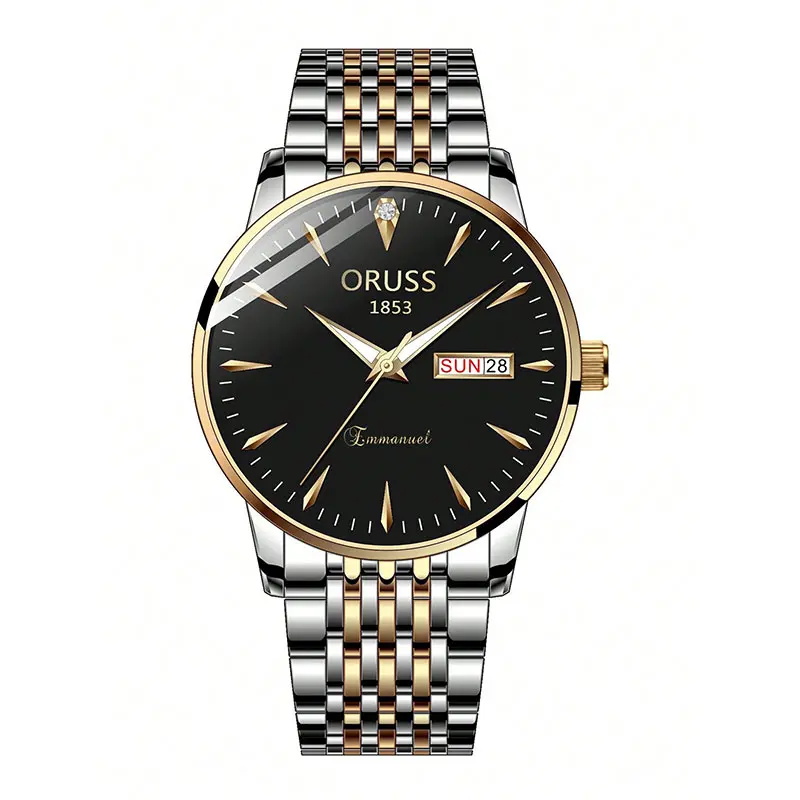 Men's Luxury Quartz Wristwatch with Luminous Pointer