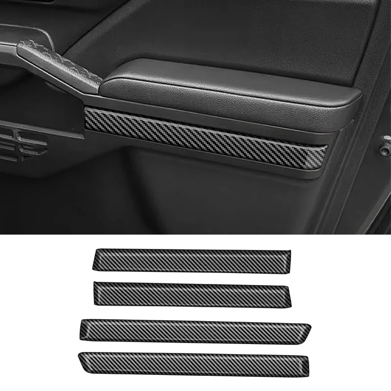 Fit for Toyota Tacoma 2024 2025 ABS Carbon Fiber Car Interior Door Panel Trim Strips Stickers 4pcs AutoTuning Accessories