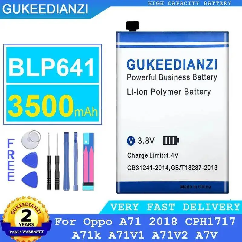 

High-Efficiency For Oppo A71 2018 CPH1717 A71k A71V1 A71V2 A7V 3500Mah BLP641 Mobile Phone Battery Long-Lasting