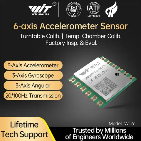 WitMotion WT61 AHRS MPU6050 6-Axis Module Digital Inclinometer, 3-Axis Accelerometer+Gyroscope, Tilt Angle& Vibration Measure