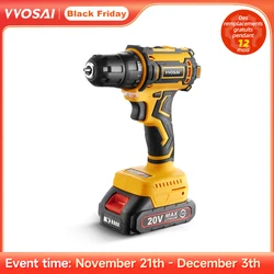 VVOSAI 20V Brushless Electric Drill 50NM Cordless Screwdriver Lithium-Ion Battery Mini Electric Power Screwdriver MT-Series Tool