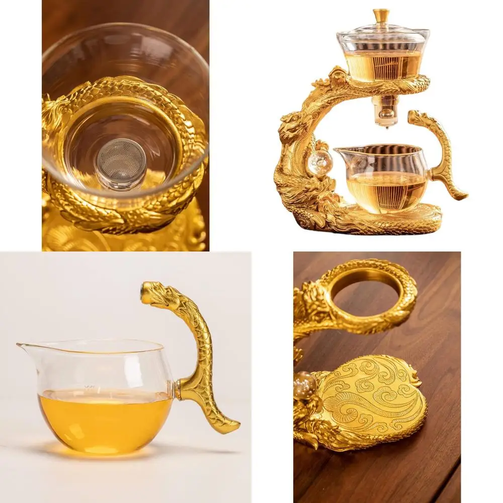 

Golden Dragon Infuser Semi-Automatic Glass Tea Set