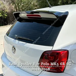 For Volkswagen Polo MK5 6R 6C 2011-2018 Rear Trunk Roof Spoiler Wing Oettinger Style Tail Cap Splitter Body Kit Tuning Decorated