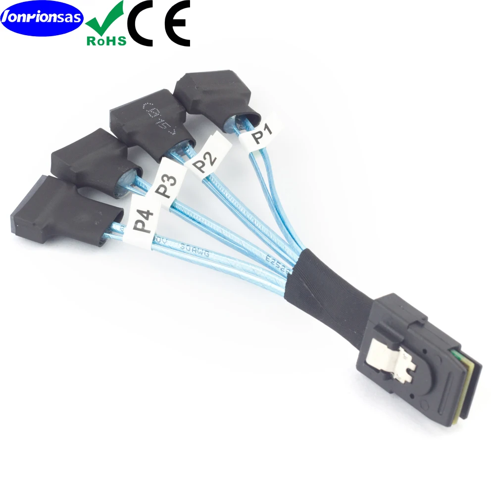 LONRIONSAS#Mini SAS SFF-8087 to 4*SATA Male Server High-Speed Transmission Conversion Cables