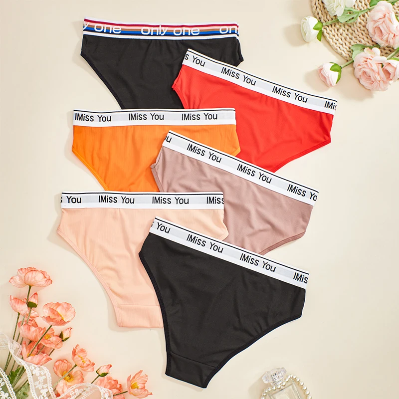 AMVI3Pcs Women's Underwear Cotton Sports Fitness Low Waist Solid Color Soft Breathable Underwear Women's Close Fitting Underwear