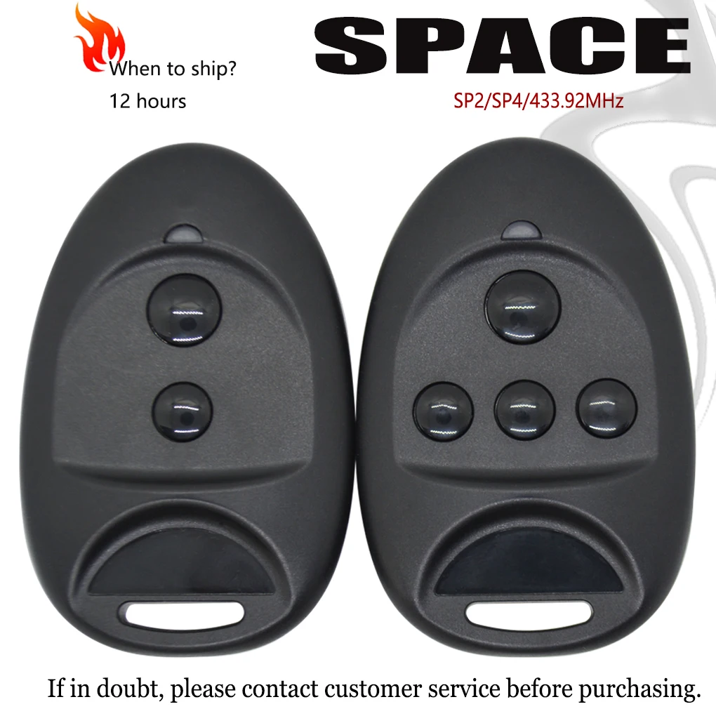 

SPACE SP2 SP4 Garage Door/Door Remote Control 433.92 MHz SPACE Garage Door Wireless Remote Control Transmitter
