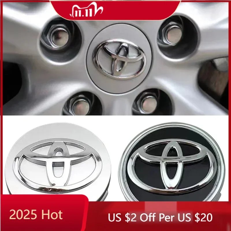 

Fot Toyota 2026 Новые для Toyota 2026 Новые колпаки ступиц 4 шт.-62 мм Центральная крышка ступицы колеса автомобиля Ступица пылезащитная крышка Эмблема для