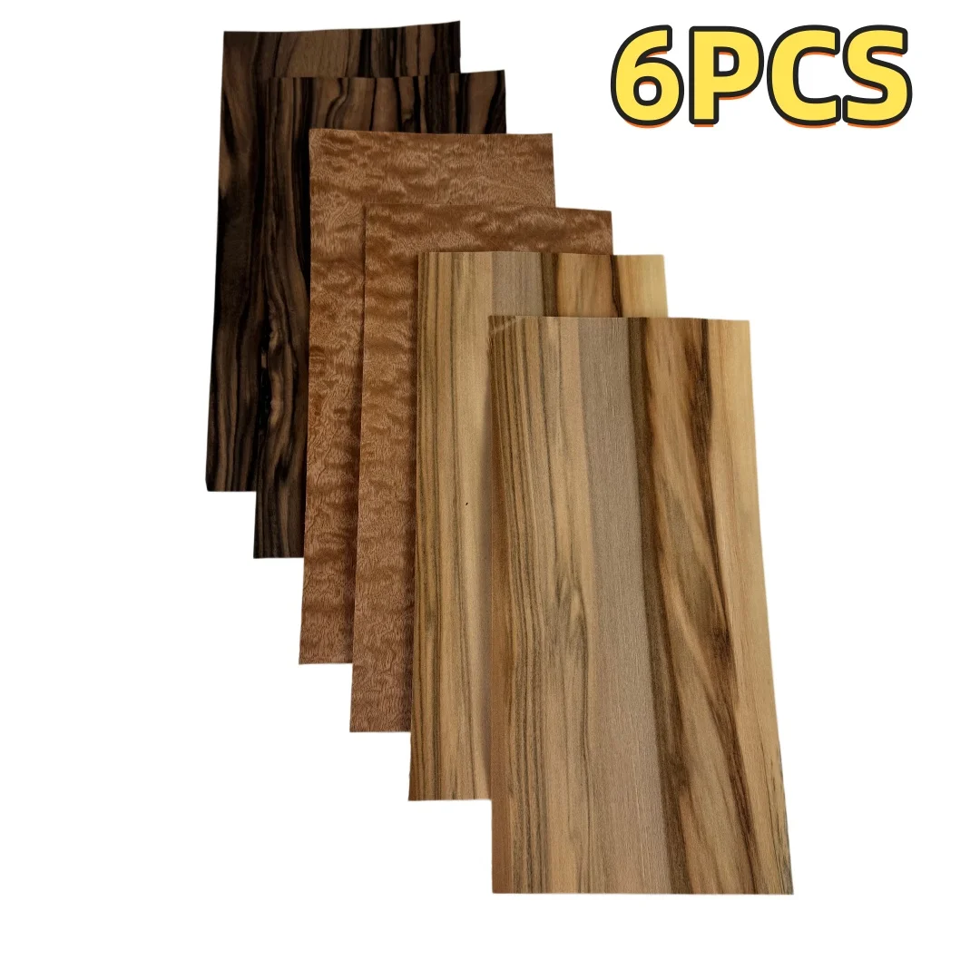 

0.5mm Thick Natural Wood Veneer Pack Mix Wood Species Assortment for Guitar Body Furniture DIY Marquetry 25x12cm