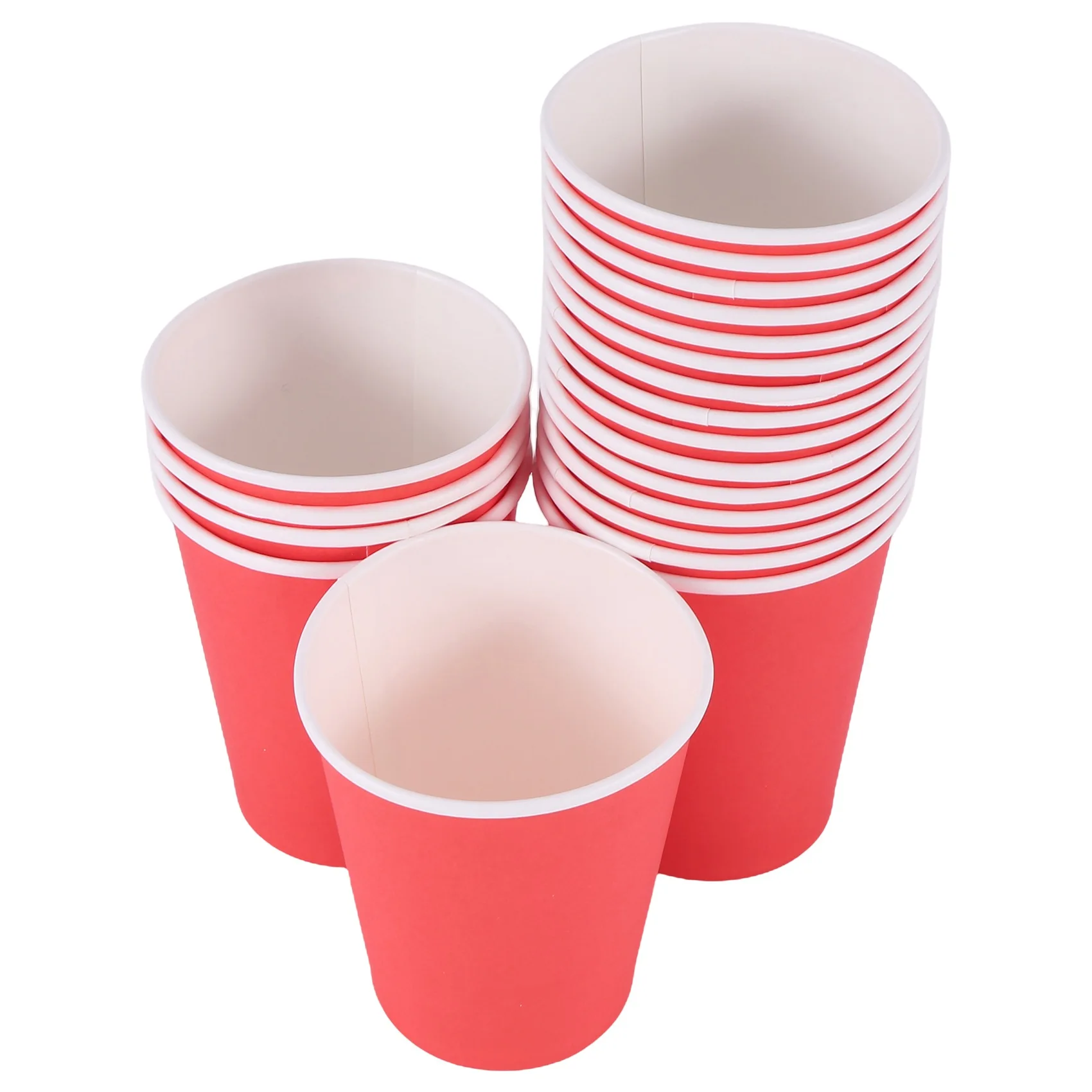 A93E-20 Paper Cups (9Oz) - Plain Solid Colours Birthday Party Tableware Catering(Red)