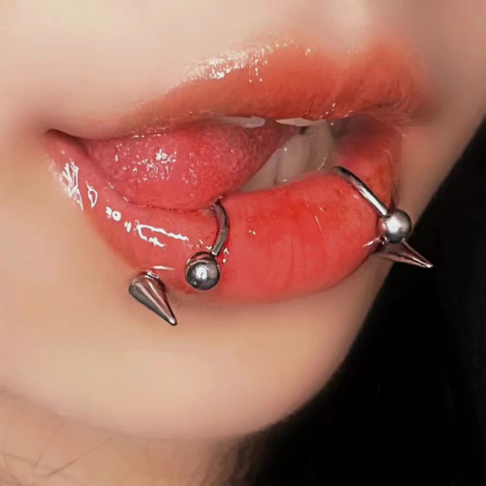 3PCS/Lot 361L Surgical Steel Lip Ring Horseshoe Labret Ring Piercing Punk Spike Nose Ring Eyebrow Tongue Piercing Jewelry