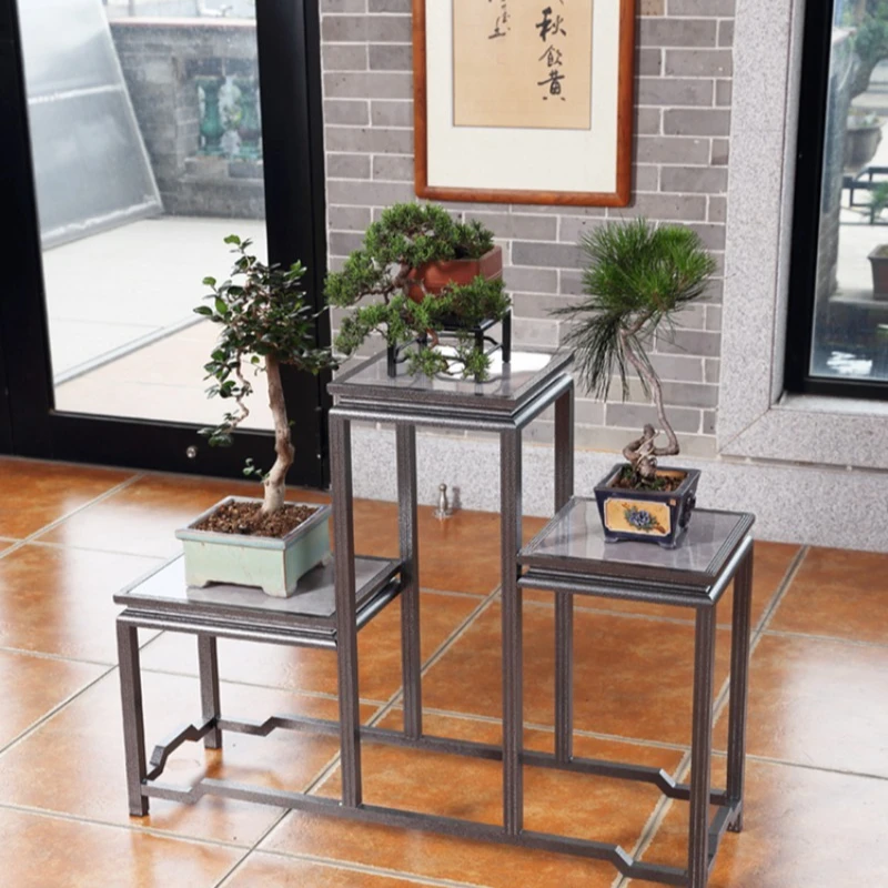 Blumenständer aus Aluminiumlegierung, Wohnzimmer, vom Boden bis zur Decke reichender Bonsai, Blumenbalkon im Freien, Dillpflanze