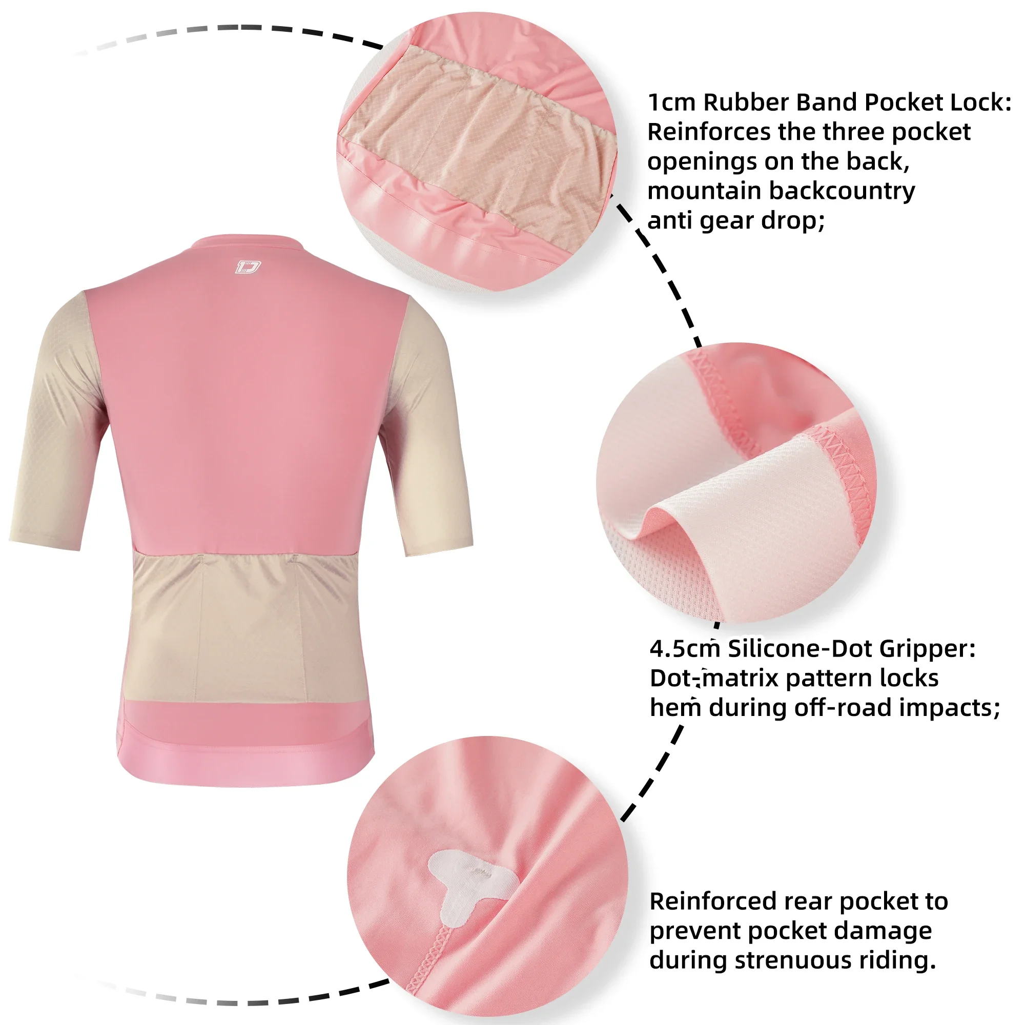 DAREVIE Męska Koszulka Kolarska SPF 50+ Treningowa Koszulka Rowerowa Męska Szybkoschnąca Antypoślizgowa Lekka Miękka Odzież Rowerowa Męska