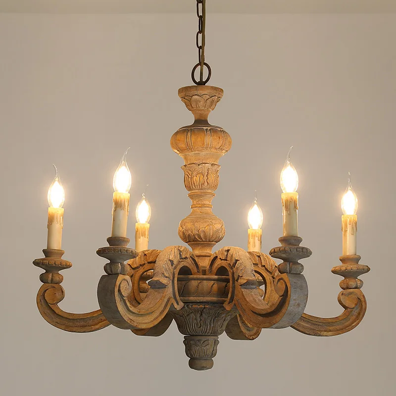 

Roman Pillar chandeliers wooden carved hanging lights italian murano retro chandelier vintage elegant bedroom living room lights