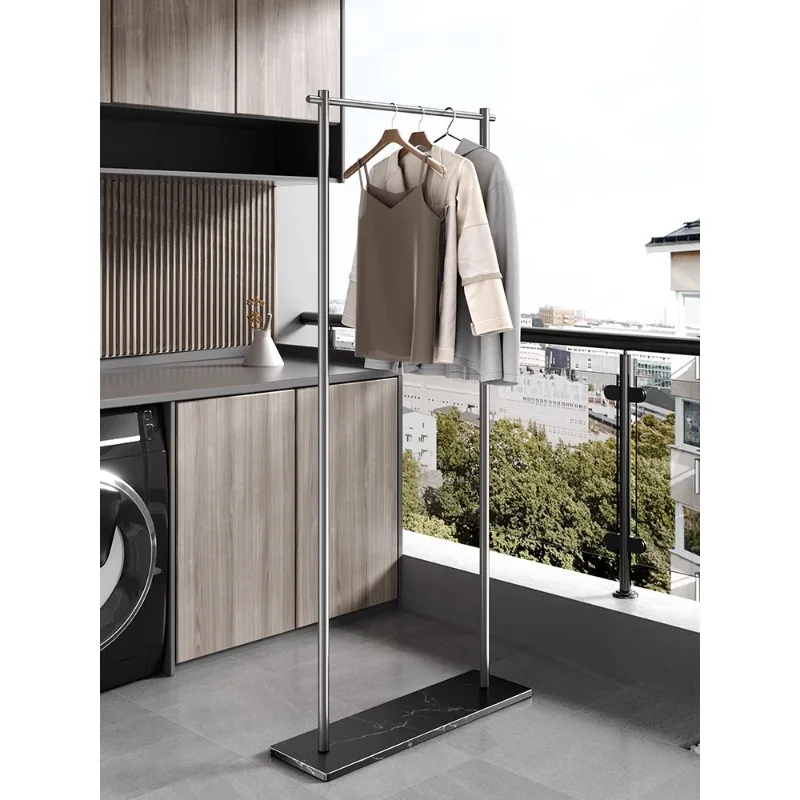 Solid, thickened, gun grey, floor-to-ceiling marble, towel rack, bathtub, clothes rack, balcony drying rack, bathroom shelf