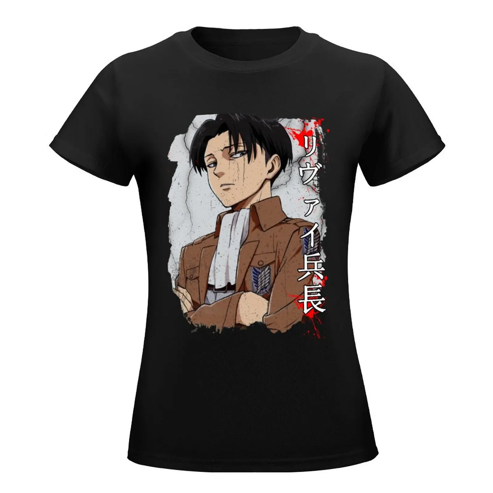 Levi Ackerman T-Shirt summer clothes cute tops kawaii clothes cropped t shirts for Women