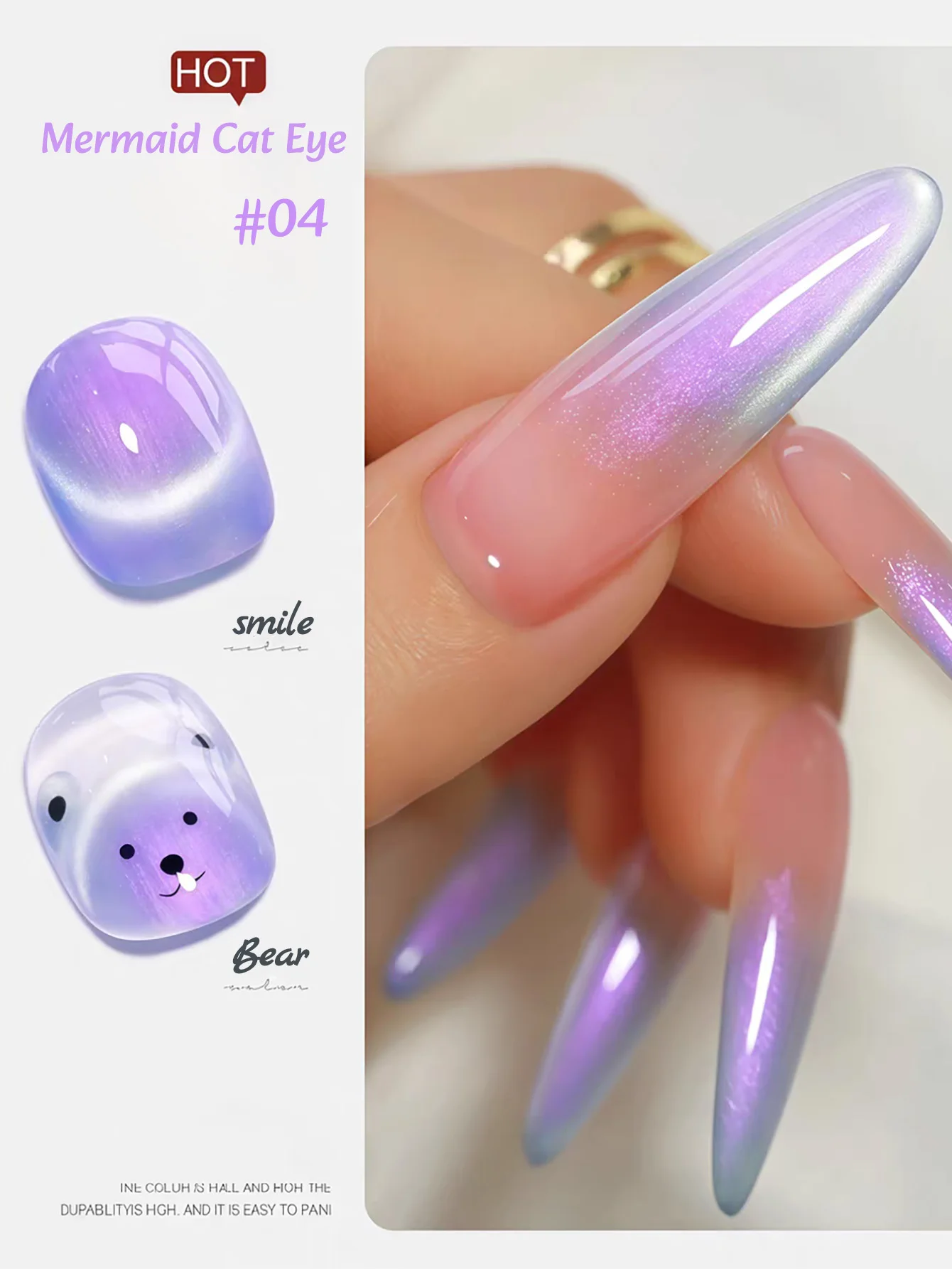 1-6 pièces ZH été charmante sirène perles de verre oeil de chat Gel vernis à ongles nouveau rose violet Premium scintillant Mini ampoule Nail Art