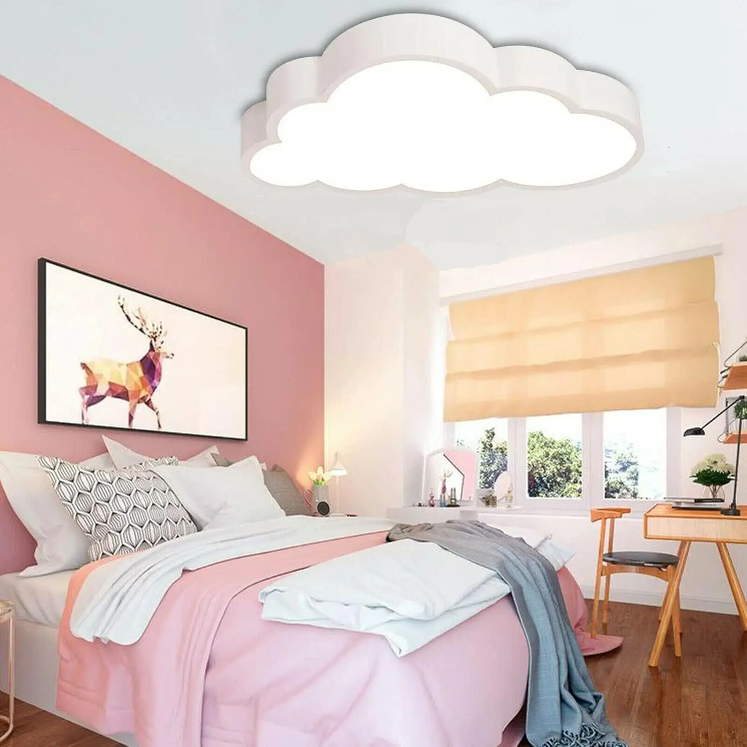 LED Ceiling Light, Creative Clouds Lamp Cloud Shape Light Modern Children's Room Bedroom Chandelier Lighting 35 W White